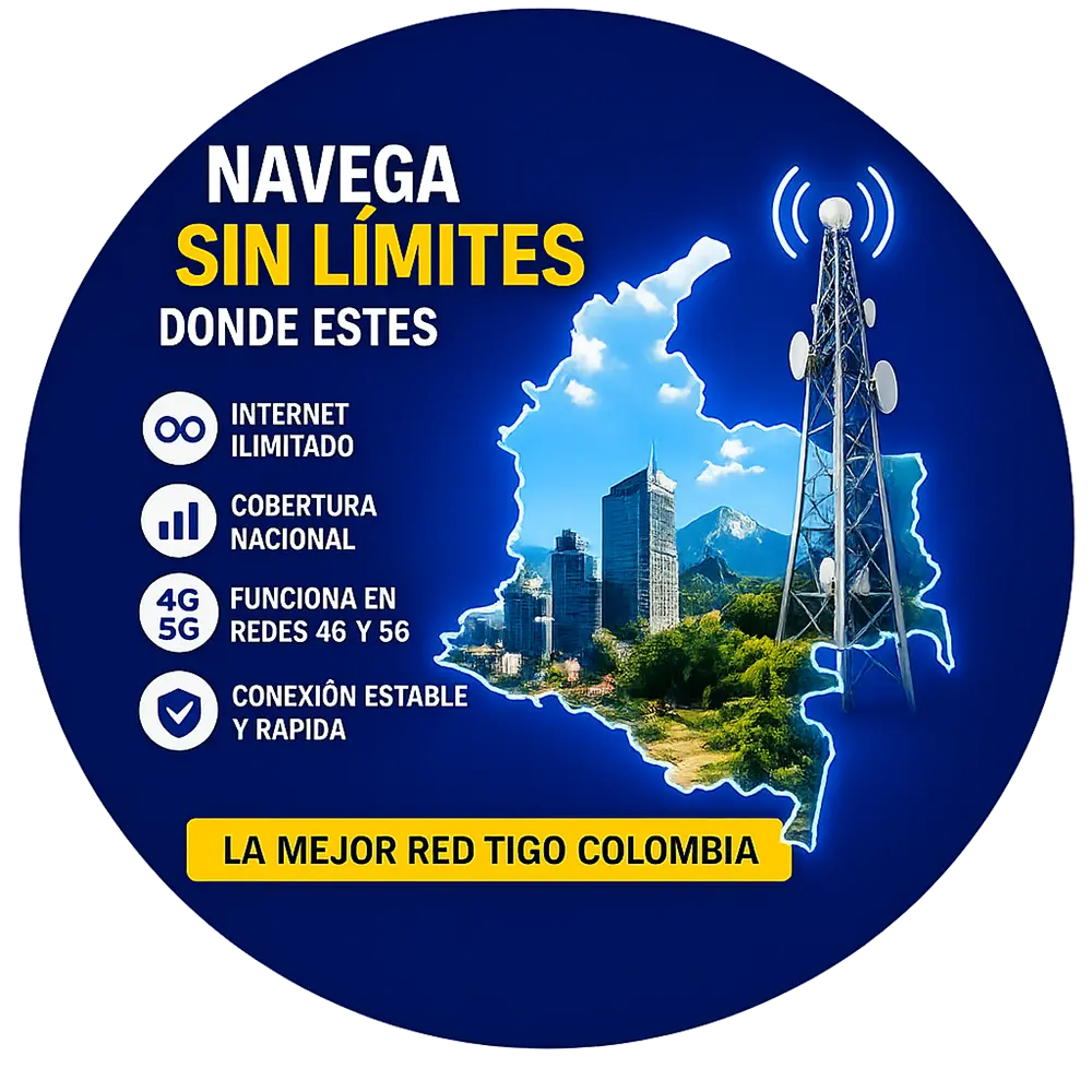 SIM Card ETB internet ilimitado red Tigo Colombia