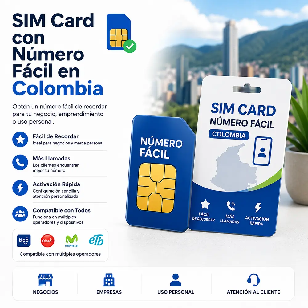 SIM Card Número Fácil Colombia